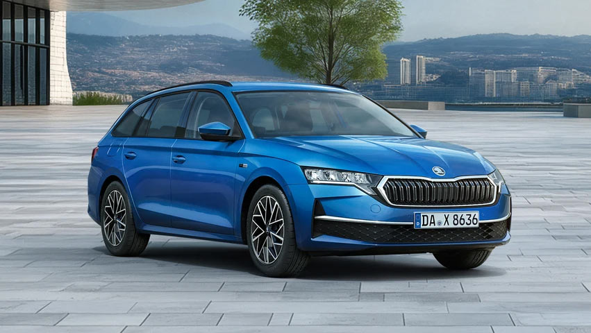 Bild zeigt einen blauen Škoda Octavia Combi Tour