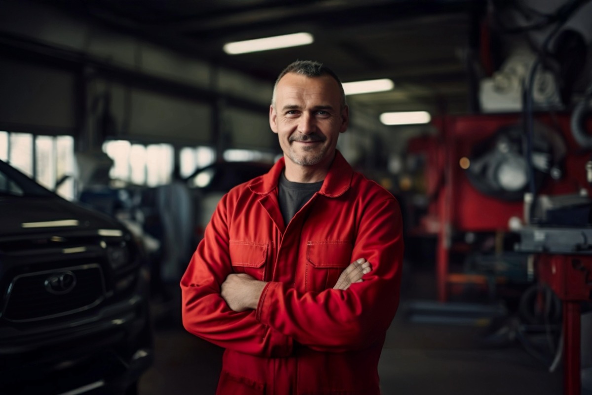Bild zeigt einen Kfz Mitarbeiter
